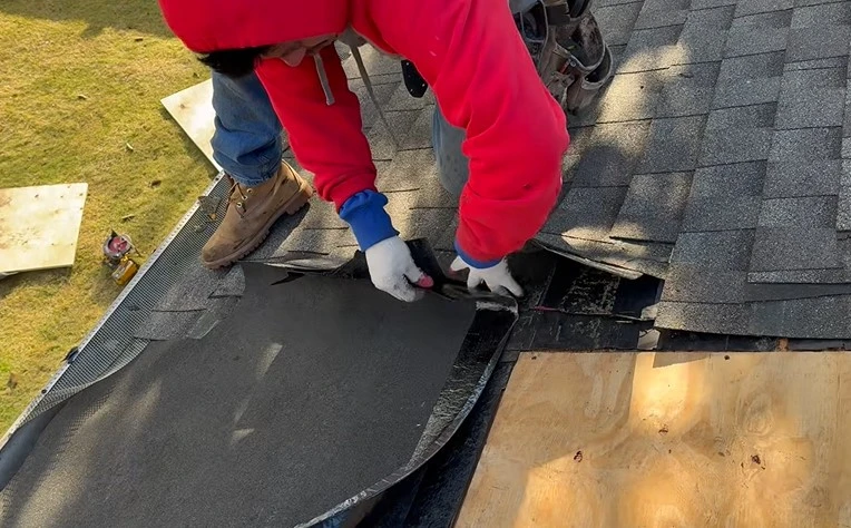 Roanoke Roofing Pros team member at work