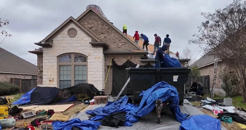 Heat damaged roof being replaced in North Texas